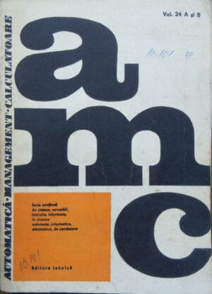 Automatica Management Calculatoare vol.24 A si B (Paul Zamfirescu) colectia AMC