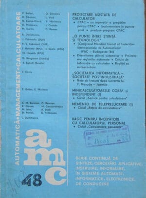 Automatica Management Calculatoare vol. 48 (Paul Zamfirescu) colectia AMC