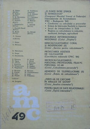 Automatica Management Calculatoare vol.49 (Paul Zamfirescu) colectia AMC