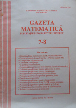 Gazeta matematica nr. 7-8/1993 (Dumitru Acu)