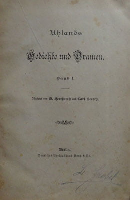 Uhlands Gedichte und Dramen