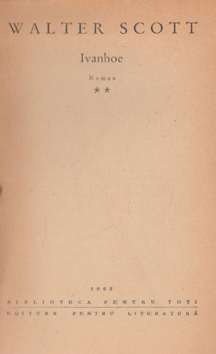Ivanhoe vol. I+II (Walter Scott) colectia BPT Ivanhoe vol. I+II (Walter Scott) colectia BPT - imagine 3