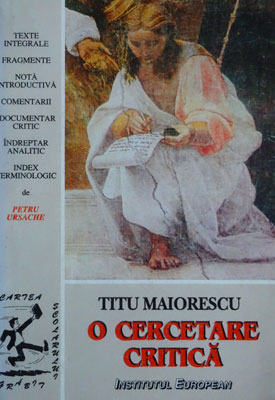 O cercetare critica (Titu Maiorescu)