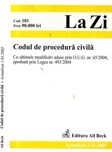 Codul de procedura civila (Marius Eftimie) colectia La Zi Codul de procedura civila (Marius Eftimie) colectia La Zi