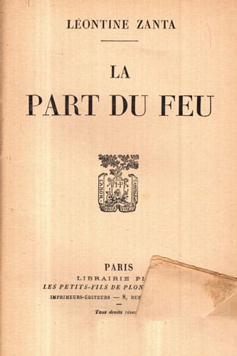 La part du feu (Leontine Zanta) La part du feu (Leontine Zanta)