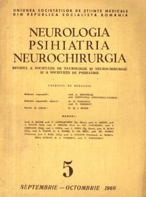 Neurologia, psihiatria, neurochirurgia - revista nr. 5 / 1966 (A. Kreindler, V. Vasilescu, V. Predescu)
