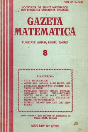 Gazeta matematica, revista nr. 8 / 1989 (Gereanu Ana)
