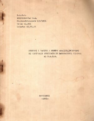 Preturi, tarife pentru analize, incercari si controale efectuate de laboratorul central al SAEM