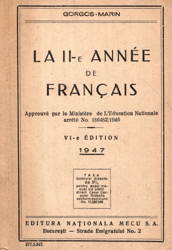 Lectura La II Annee de Francais (Gorgos Marin) Lectura La II Annee de Francais (Gorgos Marin)