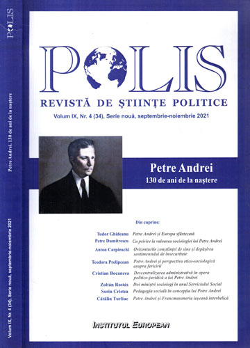 Polis - revista de stiinte politice nr. 4 / 2021 (Sorin Bocancea) Polis - revista de stiinte politice nr. 4 / 2021 (Sorin Bocancea)