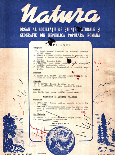 Natura, revista de biologie nr. 4 / 1956 (N. Salageanu) Natura, revista de biologie nr. 4 / 1956 (N. Salageanu)