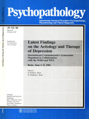 Psychopathology, revista nr. 19 / 1986 (P. Kielholz, W. Poldinger)