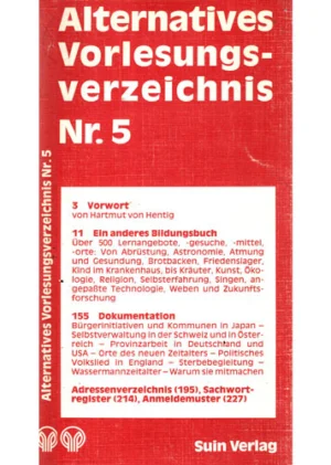 Alternatives Vorlesungs-Verzeichnic Nr. 5