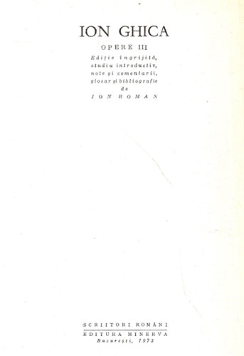 Opere vol III (Ion Ghica) Opere vol III (Ion Ghica) - imagine 3