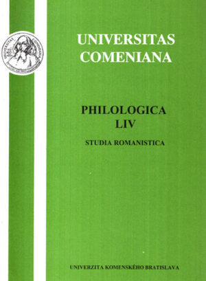Philologica LIV - studia romanistica (Jana Palenikova, Ladislav Trup, Noemi Bomher)